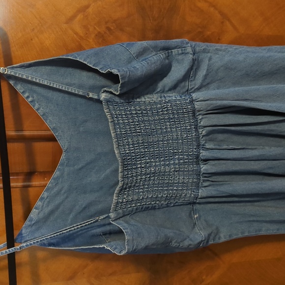 Gap Chambray Dress Womens Size L Adjustable Straps Fit & Flare - Picture 4 of 5